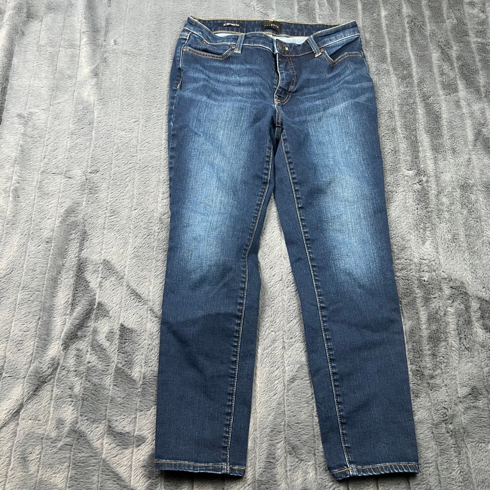 Talbots Slim Ankle Jeans Womens 6P Blue Dark Wash Denim Stretch 12408